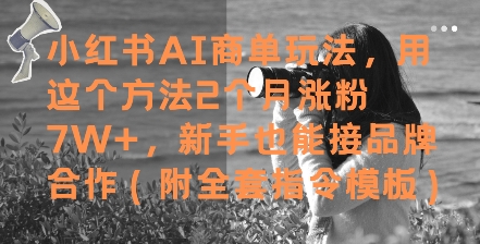 小红书AI商单玩法,用这个方法2个月涨粉7W+,新手也能接品牌合作(附全套指令模板)-老吴出海笔记