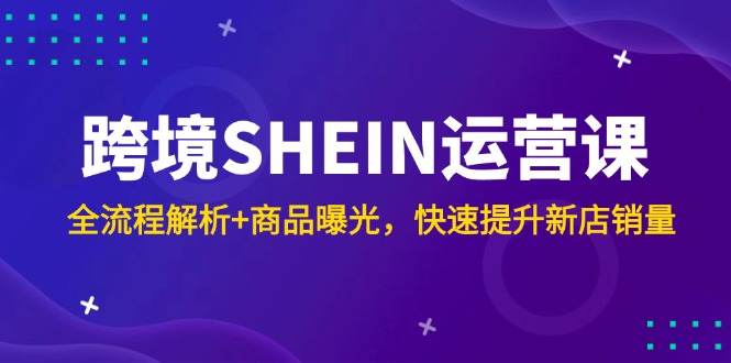 跨境SHEIN运营课,全流程解析+商品曝光,快速提升新店销量-老吴出海笔记