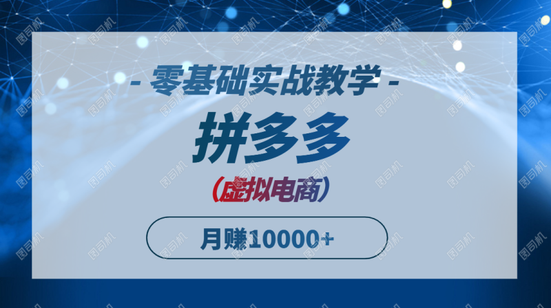拼多多虚拟电商,零基础实战教学,快速打爆商品,新手也能月入10000+-老吴出海笔记