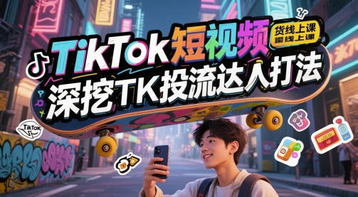 TikTok短视频带货线上课,深挖TK投流达人打法-老吴出海笔记