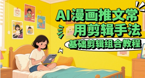 AI漫画推文常用剪辑手法,基础剪辑组合教程-老吴出海笔记