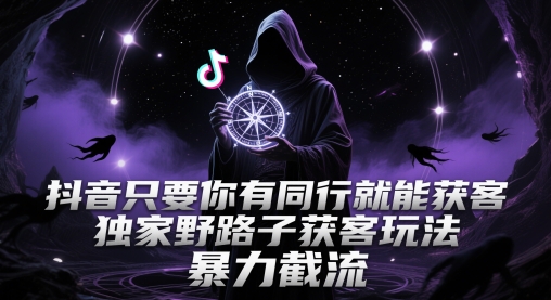 抖音只要你有同行就能获客,独家野路子获客玩法,暴力截流【揭秘】-老吴出海笔记