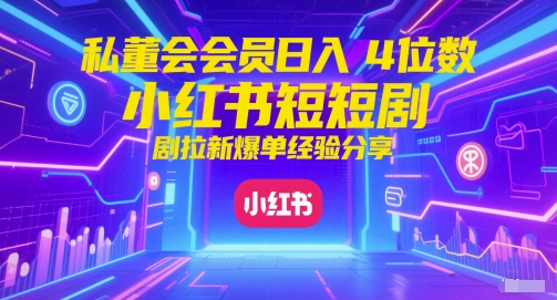 私董会会员日入4位数小红书红果短剧拉新爆单经验分享-老吴出海笔记