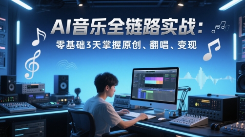 AI音乐全链路实战变现课:零基础3天掌握原创、翻唱、变现-老吴出海笔记