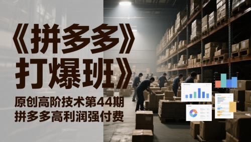 《拼多多打爆班》原创高阶技术第44期,拼多多高利润强付费-老吴出海笔记