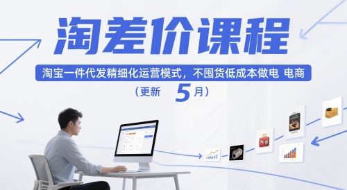 淘差价课程，淘宝一件代发精细化运营模式，不囤货低成本做电商(更新5月)-老吴出海笔记