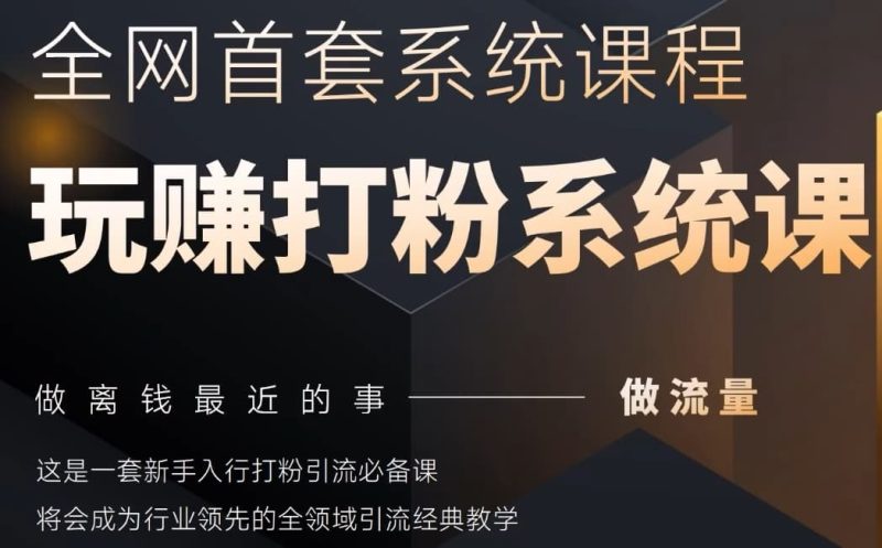 2025行业首套全网全域打粉系统神课,做流量做离钱最近的事,一套新手入行打粉引流必备课-老吴出海笔记