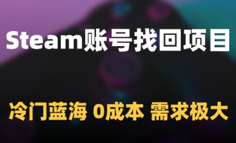 Steam账号找回项目,冷门蓝海,0成本,需求极大-老吴出海笔记