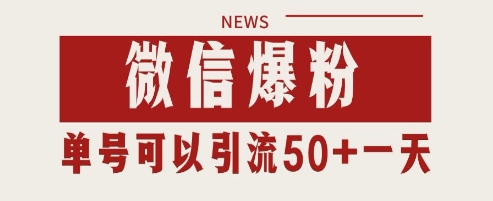 微信爆粉,私域暴力引流打法日引千粉 单号日进50+【揭秘】-老吴出海笔记
