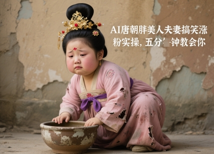AI唐朝胖美人夫妻搞笑涨粉实操,五分钟教会你-老吴出海笔记