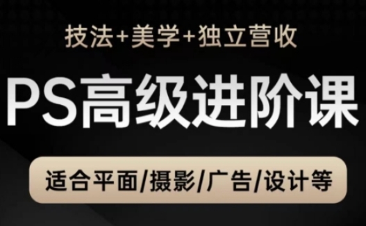 PS高级后期进阶课(技法+美学+独立营收),适合平面摄影广告设计等-老吴出海笔记
