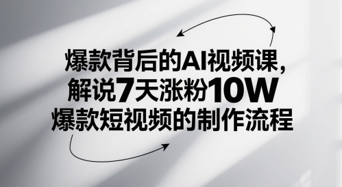 爆款背后的AI视频课,解说7天涨粉10W爆款短视频的制作流程-老吴出海笔记