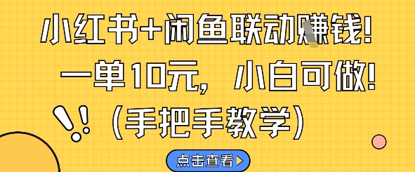 小红书+闲鱼联动挣钱,一单10元,小白可做-老吴出海笔记