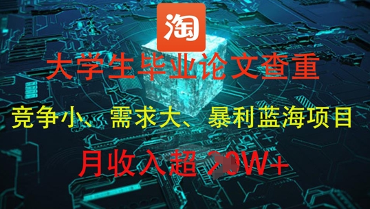 大学生毕业论文查重,暴利蓝海项目,月收入过1W+-老吴出海笔记