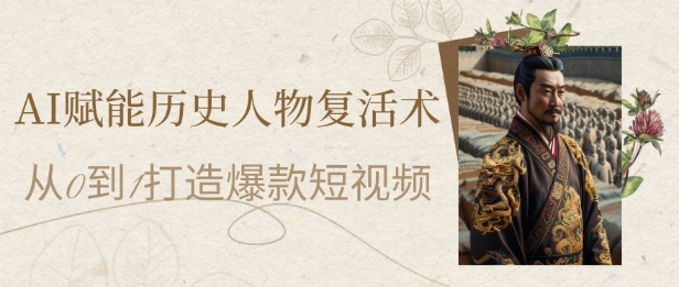 AI赋能历史人物复活术：从0到1打造爆款短视频，7天涨粉10W，小白也能月入过1W-老吴出海笔记