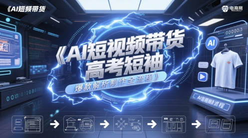 AI短视频带货高考短袖爆款解析制作全流程-老吴出海笔记