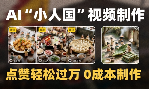 爆款1000W+播放微缩景观迷你小人国AI视频0成本制作全流程教学-老吴出海笔记