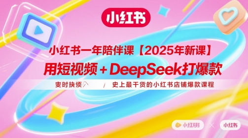 小红书一年陪伴课【2025年新课】，用短视频+deepSeek打爆款，史上最干货的小红书店铺爆款课程-老吴出海笔记