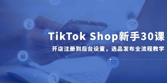 TikTok Shop新手30课,开店注册到后台设置,选品发布全流程教学-老吴出海笔记