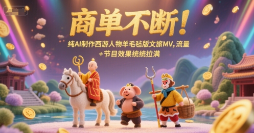 商单不断！纯AI制作西游人物羊毛毡版文旅MV，流量+节目效果统统拉满-老吴出海笔记
