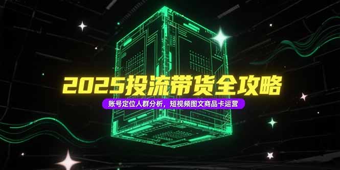 2025投流带货全攻略，账号定位人群分析，短视频图文商品卡运营-老吴出海笔记