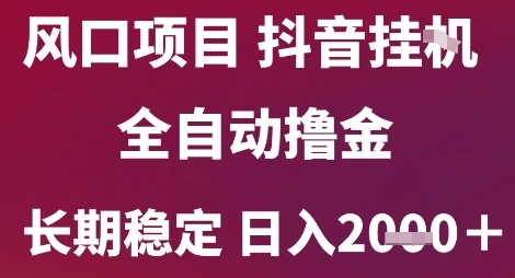风口项目,六月最新玩法抖音无人挂G,全自动撸金,长期稳定 日入2k+【揭秘】-老吴出海笔记