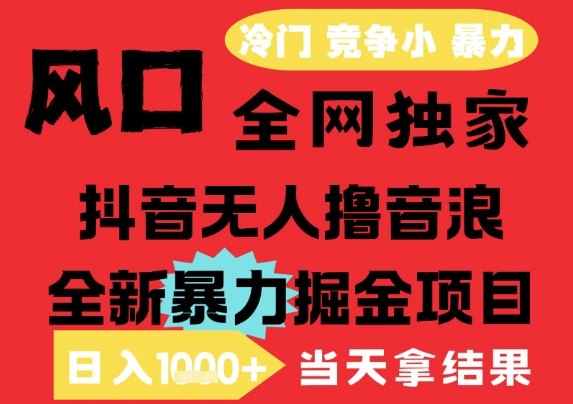 25年6月高爆抖音无人直播最新撸音浪掘金项目,解放双手小白可做,无脑日入1k+,门槛低【揭秘】-老吴出海笔记