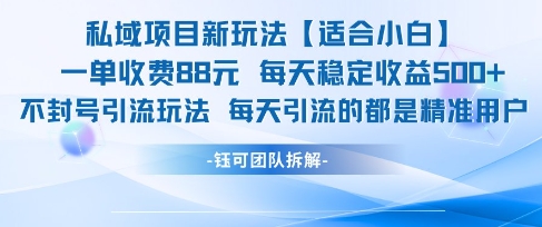 私域项目新玩法【适合小白】 一单收费88.每天稳定收益几张-老吴出海笔记