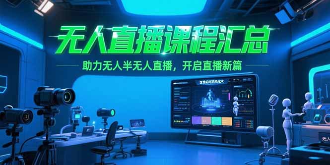 无人直播课程汇总,含非实时防风技术,助力无人半无人直播,开启直播新篇-老吴出海笔记