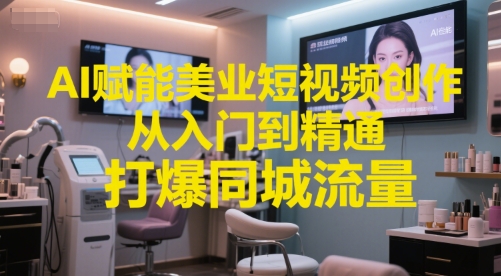 AI赋能美业短视频创作，从入门到精通，打爆同城流量，超级AI工具短视频实操落地-老吴出海笔记