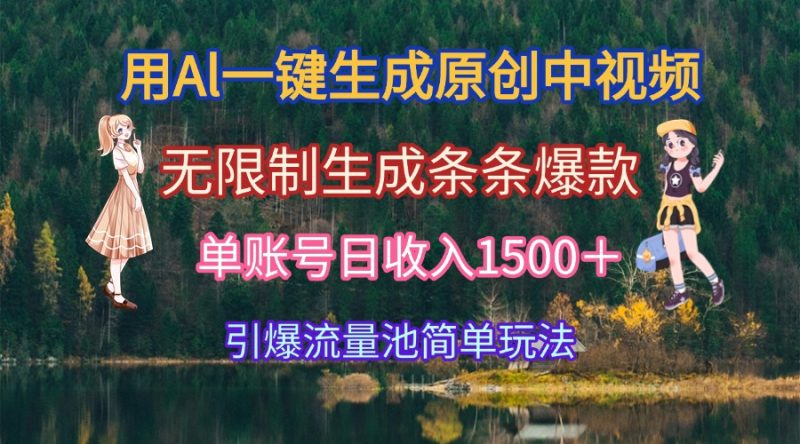 用Al一键生成原创中视频,无限制生成条条爆款,单账号日收入1500+引爆…-老吴出海笔记