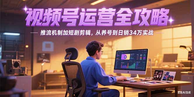 2025视频号运营全攻略,推流机制加短剧剪辑,从养号到日销34万实战-老吴出海笔记
