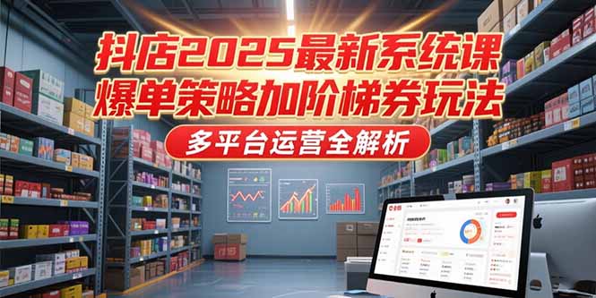 抖店2025最新系统课,爆单策略加阶梯券玩法,多平台运营全解析-老吴出海笔记