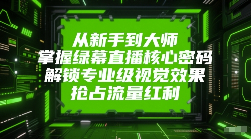 从新手到大师,掌握绿幕直播核心密码,解锁专业级视觉效果,抢占流量红利-老吴出海笔记