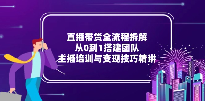 直播带货全流程拆解：从0到1搭建团队，主播培训与变现技巧精讲-老吴出海笔记