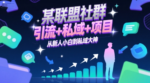 某联盟社群,引流+私域+项目,从新人小白到私域大神-老吴出海笔记