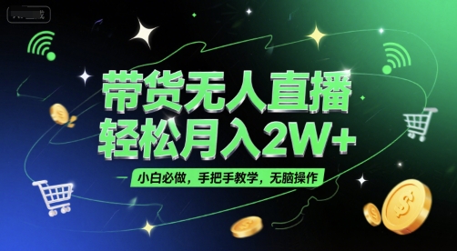 带货无人直播,轻松月入2W+,小白必做,手把手教学,无脑操作(附学习资料)-老吴出海笔记
