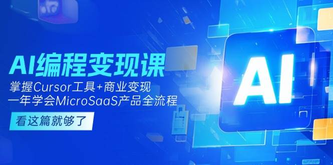 AI编程变现课:掌握Cursor工具+商业变现,一年学会MicroSaaS产品全流程-老吴出海笔记