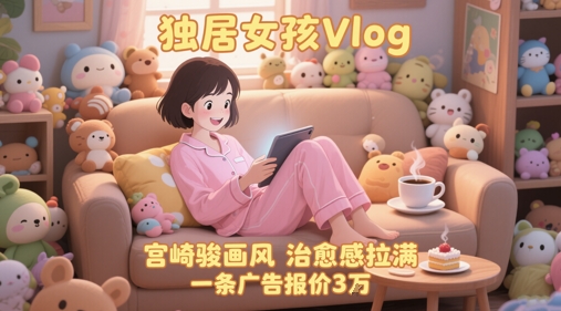 单个账号涨粉71W!用AI制作独居女孩Vlog,宫崎骏画风,治愈感拉满,一条广告报价3W-老吴出海笔记