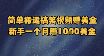 简单搬运搞笑视频挣美金，新手一个月入1k美金-老吴出海笔记