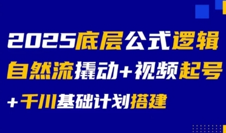 2025底层公式逻辑自然流撬动+视频起号+千川基础计划搭建-老吴出海笔记