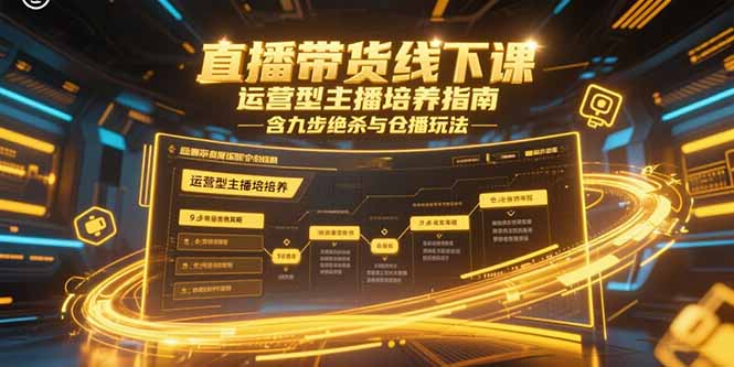 直播带货线下课,运营型主播培养指南,含九步绝杀与仓播玩法-老吴出海笔记