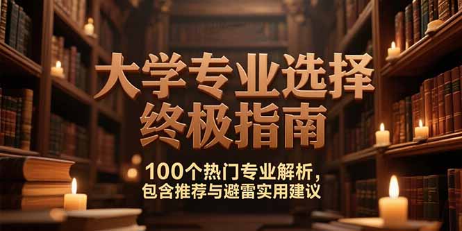 付费文：大学专业选择终极指南,100个热门专业解析,包含推荐与避雷实用建议-老吴出海笔记