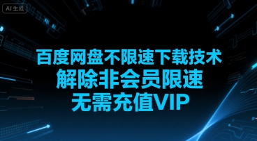 百度网盘不限速下载技术,解除非会员限速,无需充值VIP-老吴出海笔记