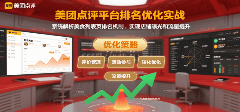 美团点评平台排名优化实战，系统解析美食列表页排名机制，实现店铺曝光和流量提升-老吴出海笔记