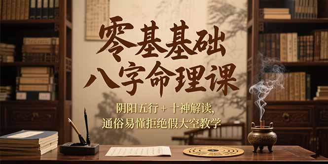 零基础八字命理课，阴阳五行+十神解读，通俗易懂拒绝假大空教学-老吴出海笔记