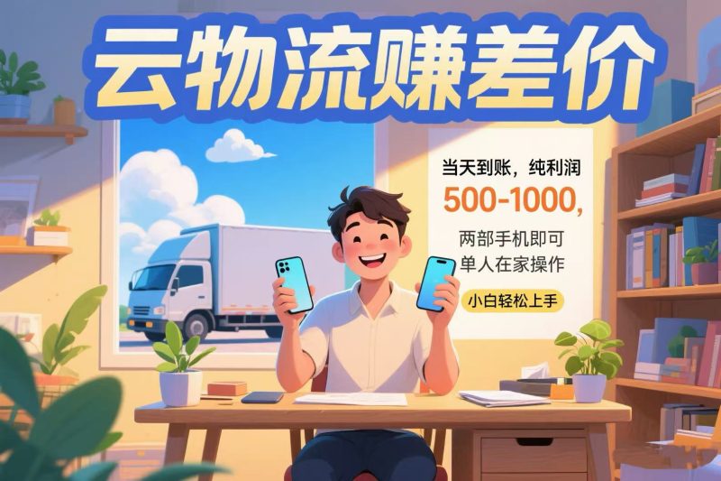 云物流赚差价 当天到账纯利润500-1000 两部手机即可 可单人在家操作 小…-老吴出海笔记