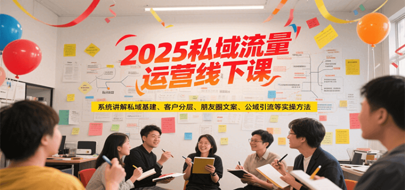 2025私域流量运营线下课,系统讲解私域基建/客户分层/朋友圈文案/公域引流等实操方法-老吴出海笔记