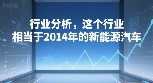 付费文章：行业分析，这个行业，相当于2014年的新能源汽车-老吴出海笔记