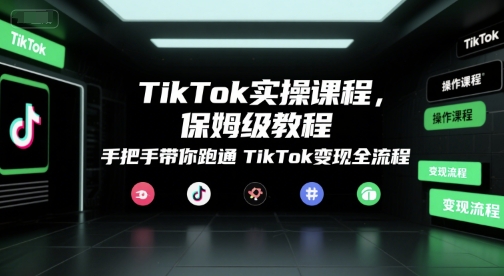 TikTok实操课程,保姆级教程,手把手带你跑通TikTok变现全流程-老吴出海笔记
